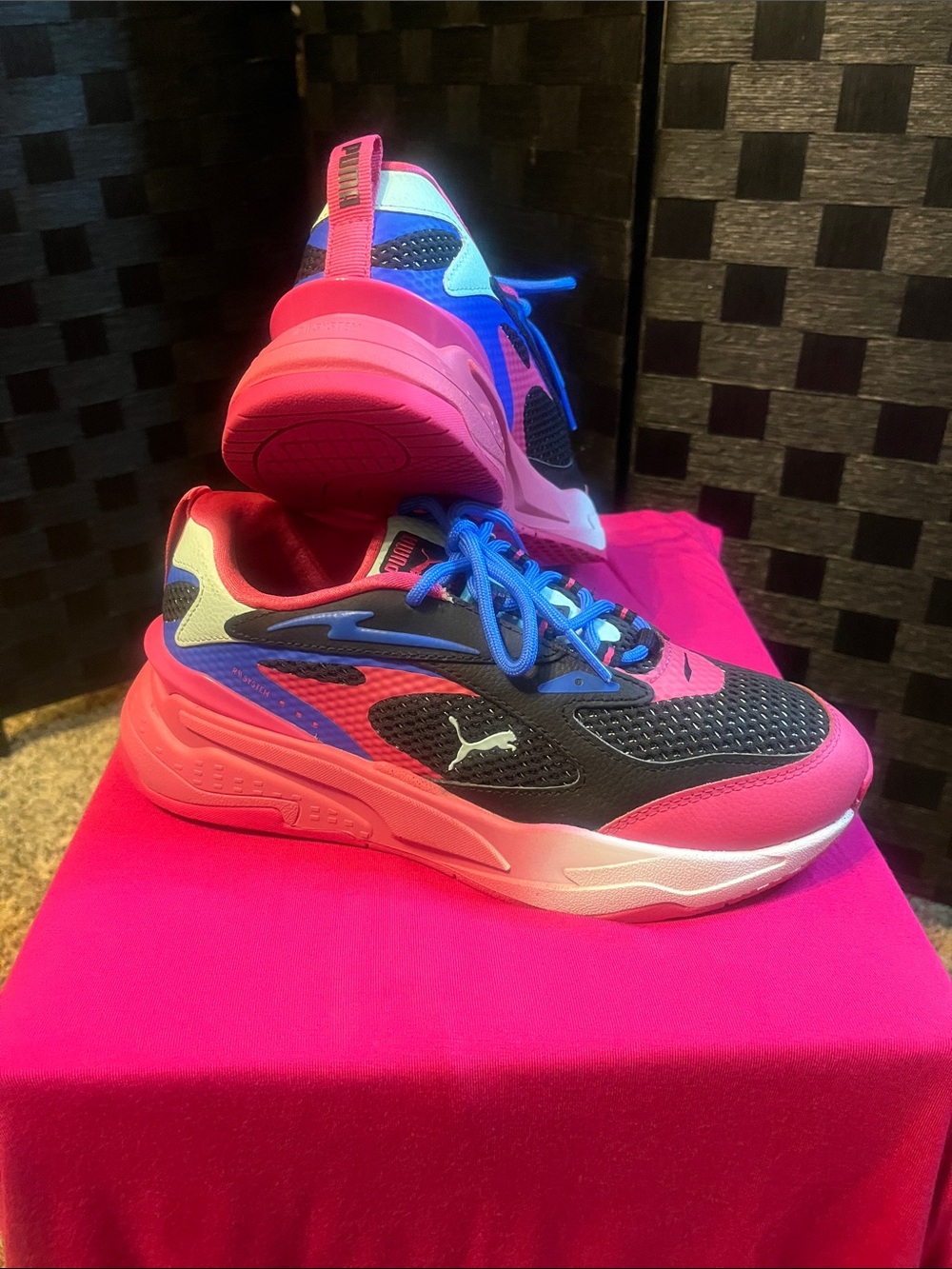 Puma Black, Pink & Blue Chunky Runner Sneakers like new worn twice, comfy!